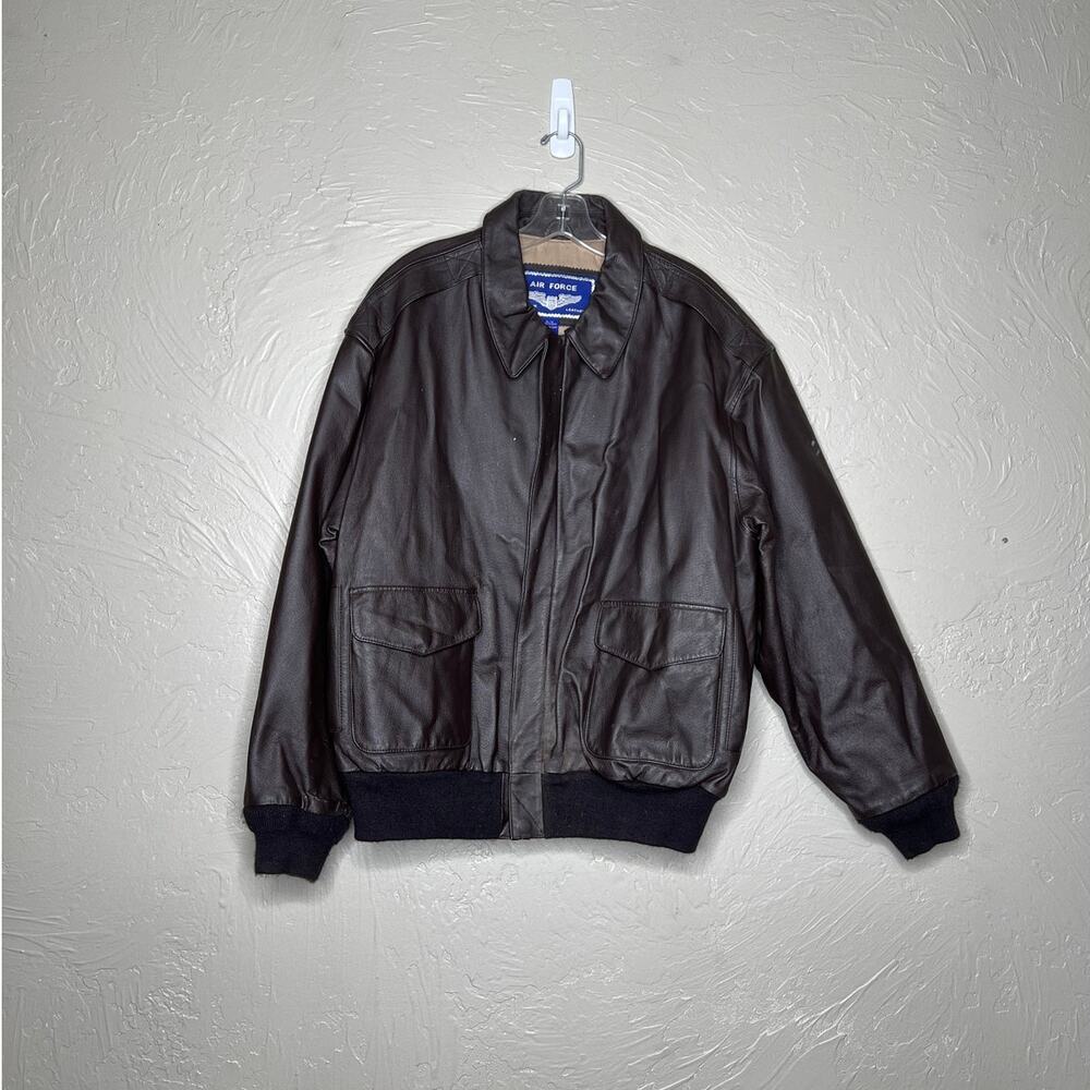 Airborne Leathers Men’s XL Bomber Flight Jacket American Flag